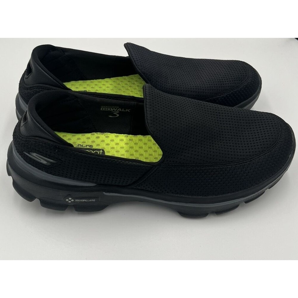 Skechers Go Walk Men's Trainers Slip In Shoes Black Comfort Goga Pillars Size 10